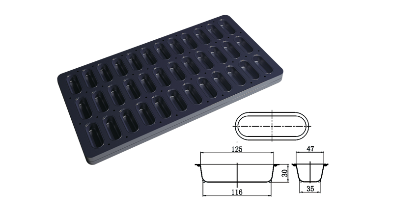 Oval Bread Mould-36 Indents